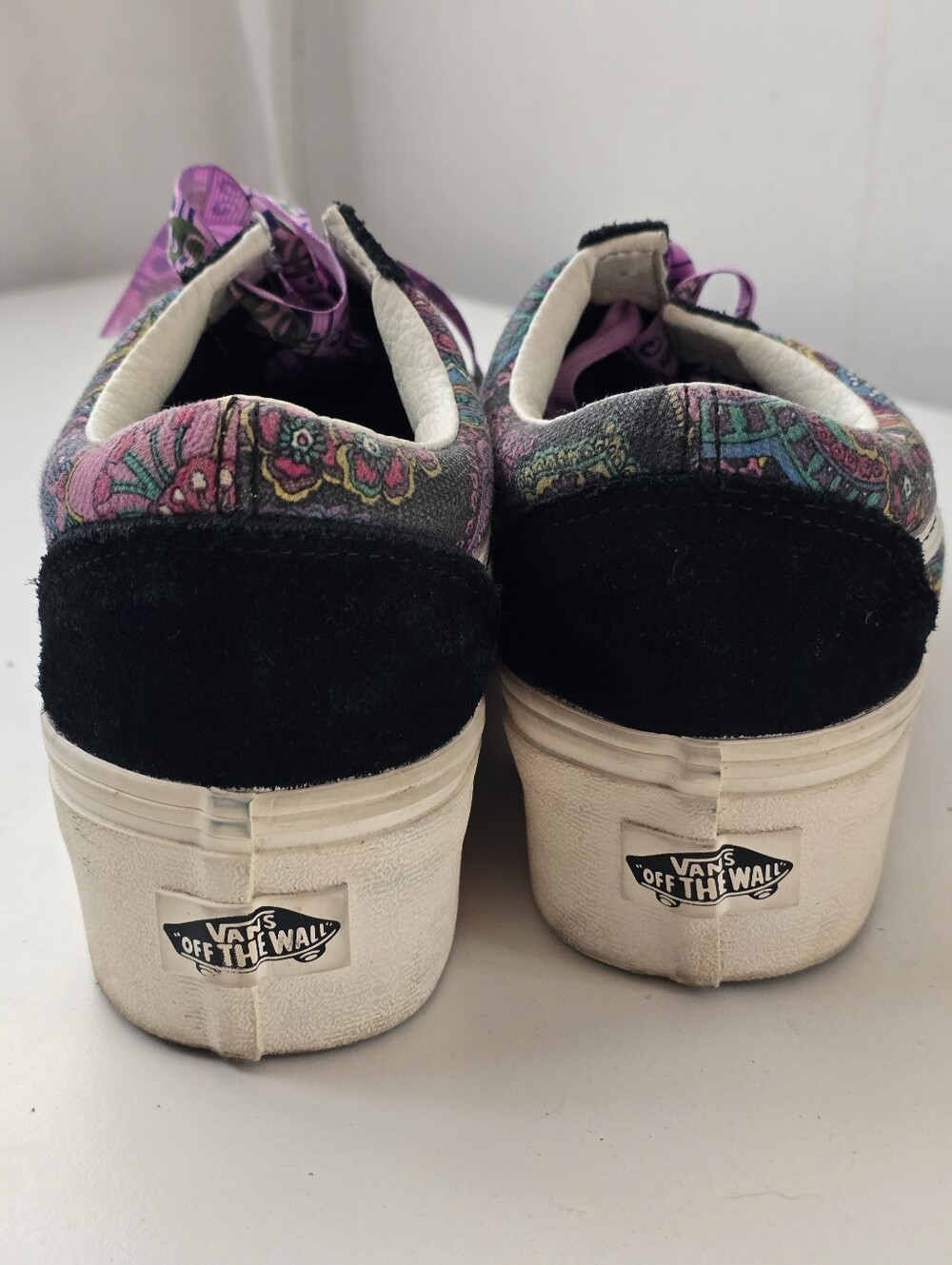 Vans OId Skool Stackform Paisley Floral Sneakers Womens Platform US Size 7.5 - Picture 5 of 16
